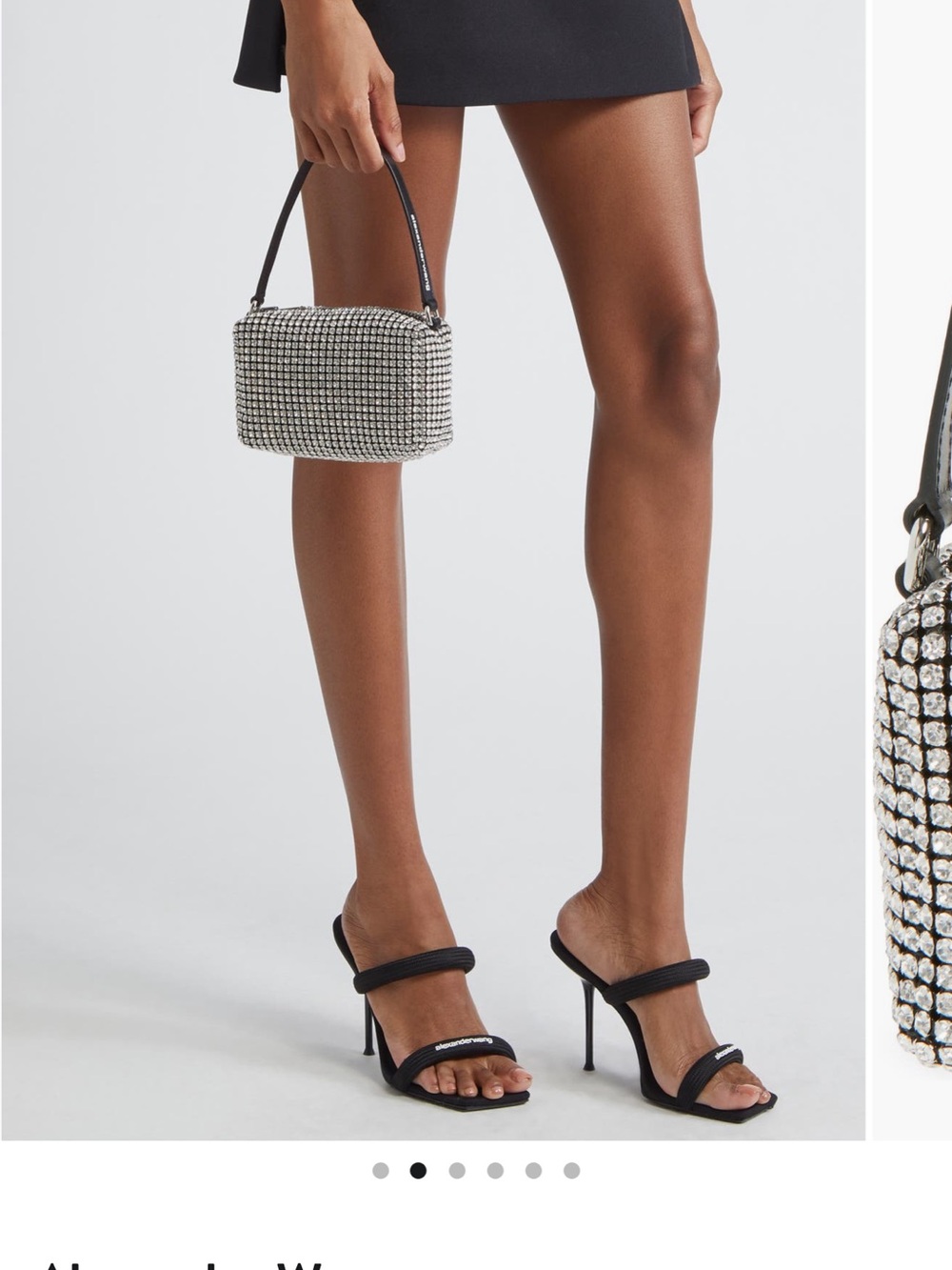 Alexander Wang Medium Heiress Crystal and Leather Handbag